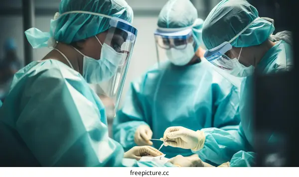 Three surgeons in the operating room