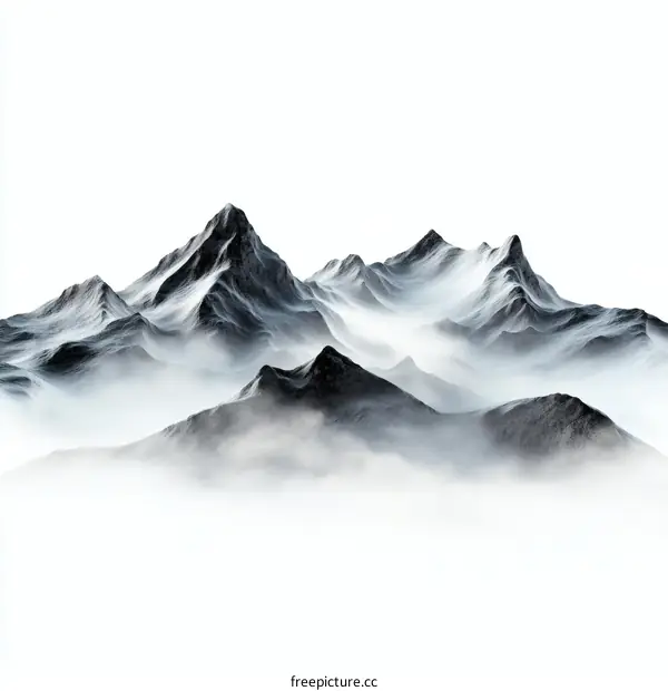 Misty Mountain Landscape Illustration