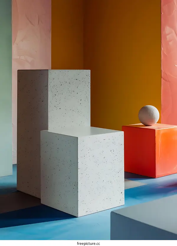 Abstract Minimalist Geometric Shapes Design Studio Interior