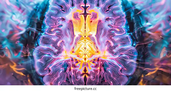 Psychedelic Brain Illustration