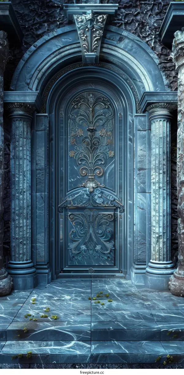 Mysterious Antique Stone Archway Doorway