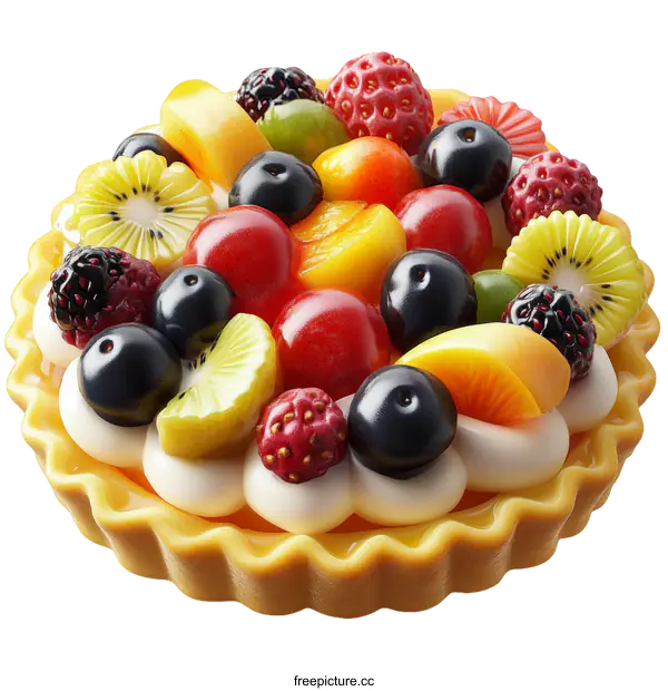[Transparent Background PNG]Delicious Fruit Tart Dessert Illustration