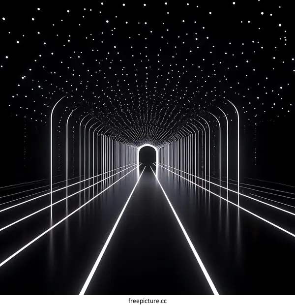 Abstract Futuristic Light Tunnel Design