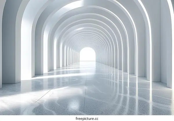 Elegant White Archway Corridor Design