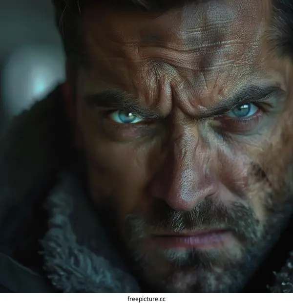 Closeup Portrait of a Serious Man