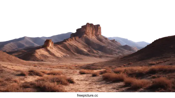 [Transparent Background PNG]Desert Landscape with Red Rock Formations