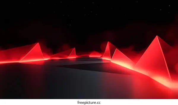 Abstract Neon Pyramid Landscape Design