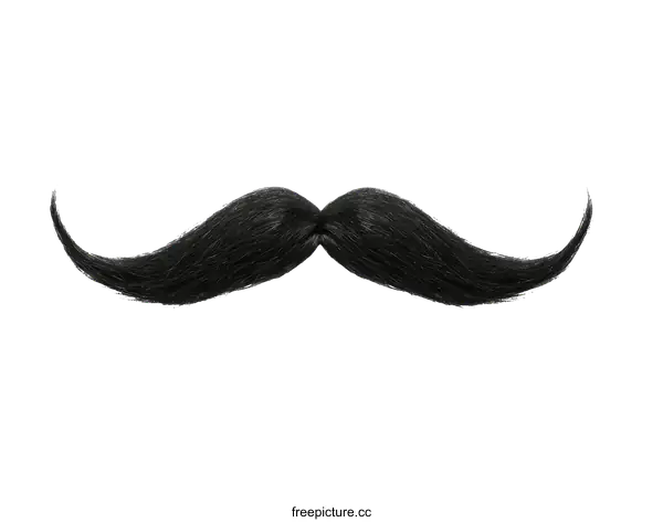 [Transparent Background PNG]Black Mustache Illustration on White Background