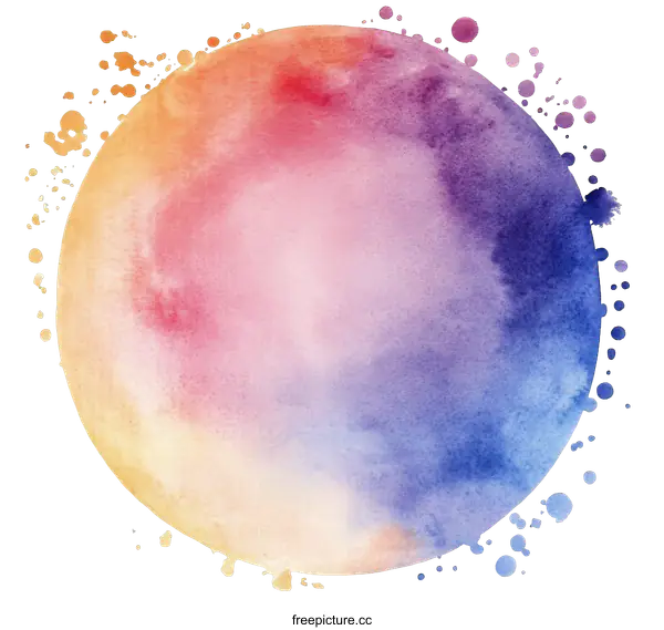 [Transparent Background PNG]Abstract Watercolor Circle Background Design