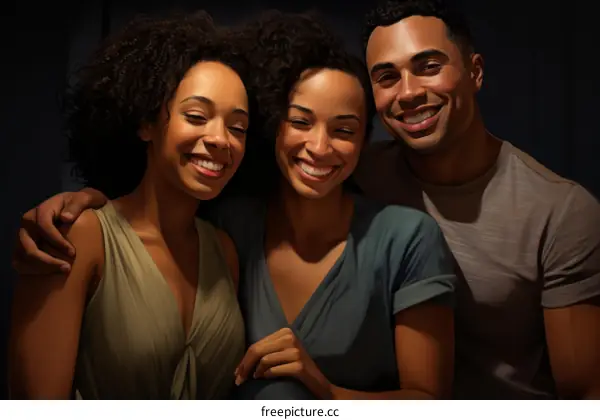 A group of three happy friends posing for a picture