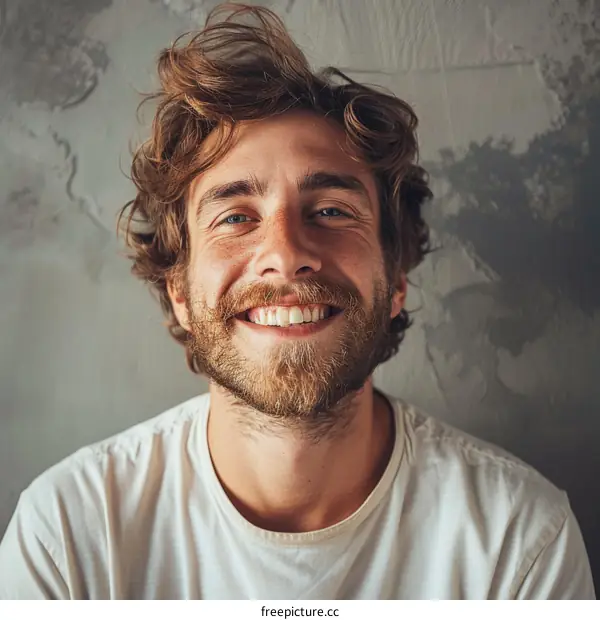 Smiling Man with a Happy Expression