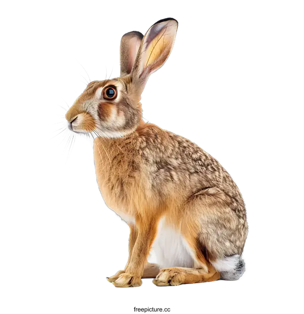 [Transparent Background PNG]Brown Hare on White Background