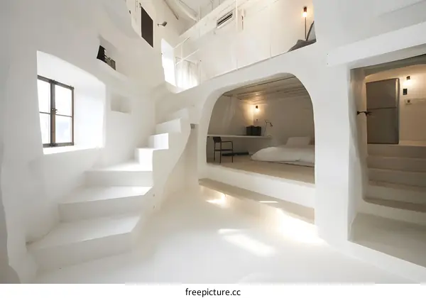 White Minimalist Interior Design of a Modern Home