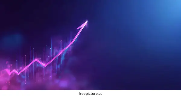 Trendy Digital Graph Growth Illustration