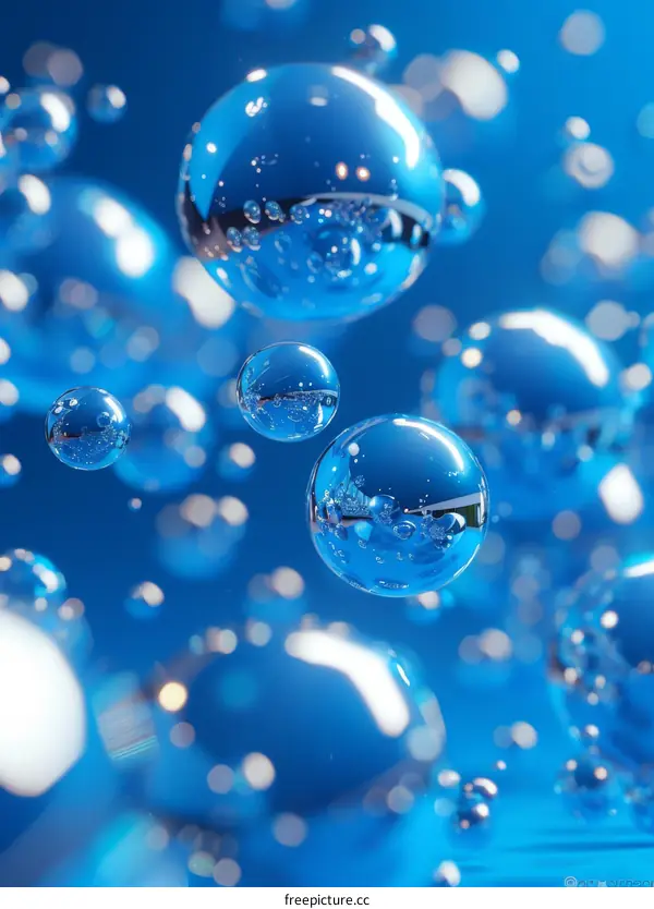 Blue Water Bubbles
