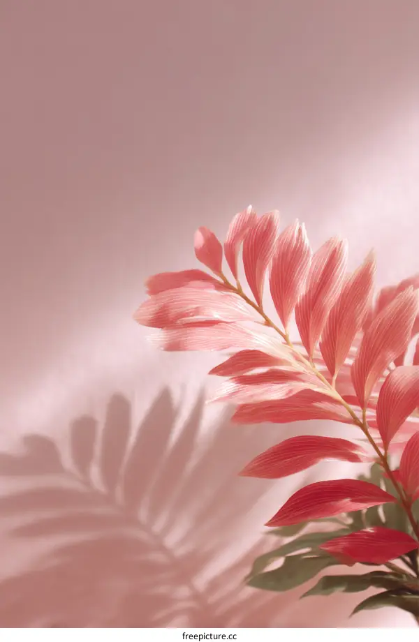 Pastel Pink Floral Still Life with Shadow Play