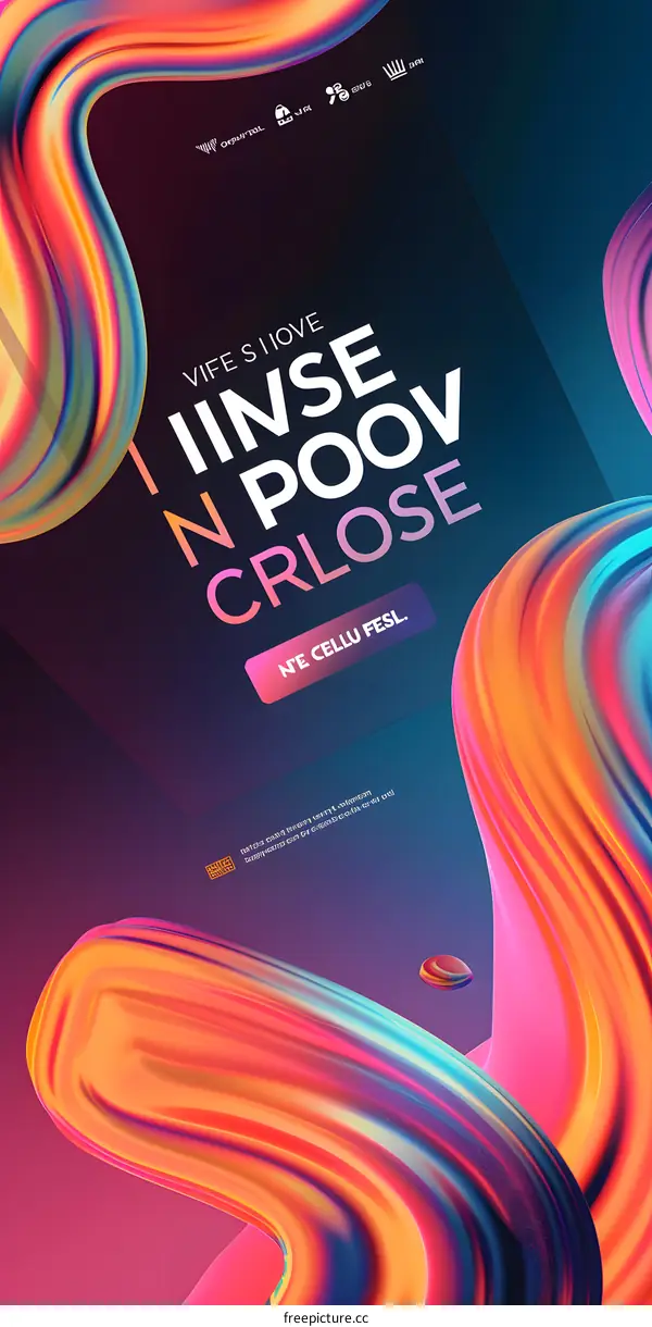 Abstract Liquid Swirl Colorful Design