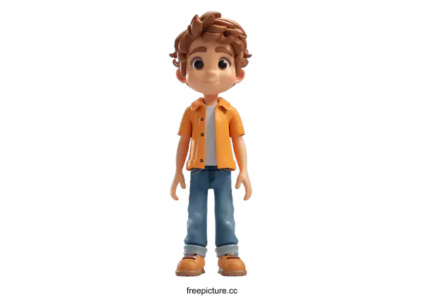 [Transparent Background PNG]3d cartoon character of a boy