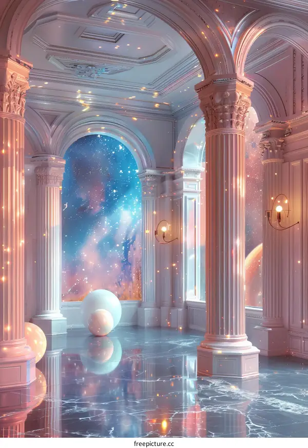Pastel Dreamy Palace Hallway