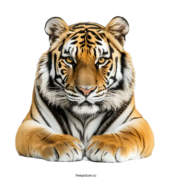 [Transparent Background PNG]Close Up of a Tiger with transparent background