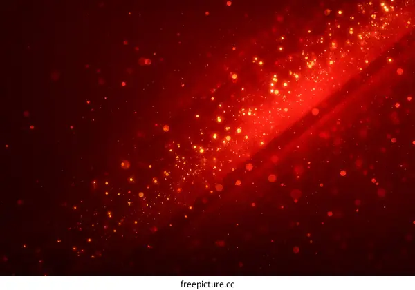 Abstract Red Background with Sparkling Particles