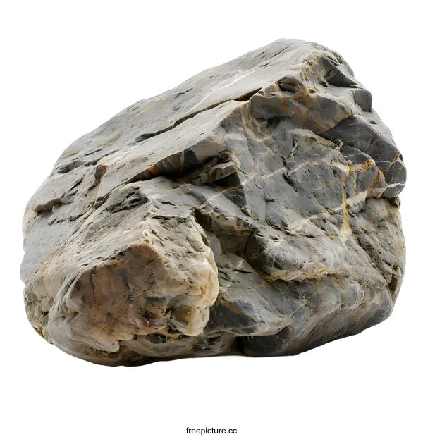 [Transparent Background PNG]Large Grey Rock Isolated on White Background