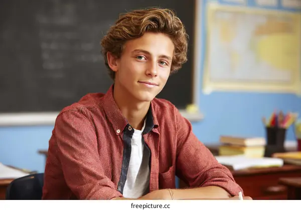 Focused Student in a Classroom Setting