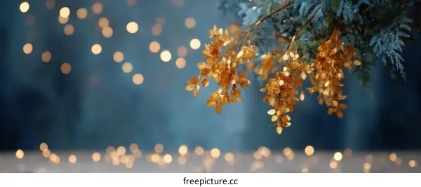 Golden Decor on a Blue Background