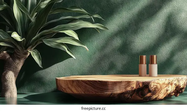 Elegant Green Spa Product Display