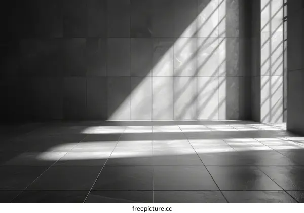 Grey Tiled Room With Sunlight
