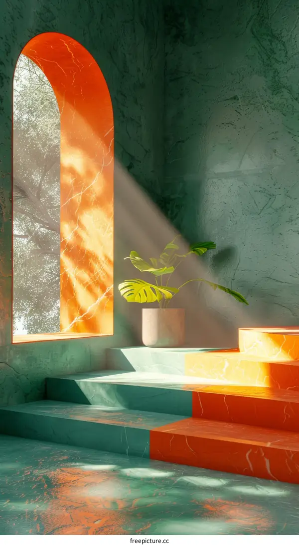 Stylish Modern Interior Design with Arch Window