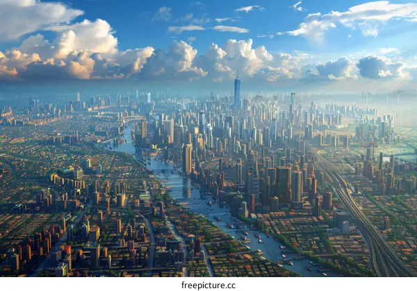 Futuristic Cityscape: A Sci-Fi Metropolis