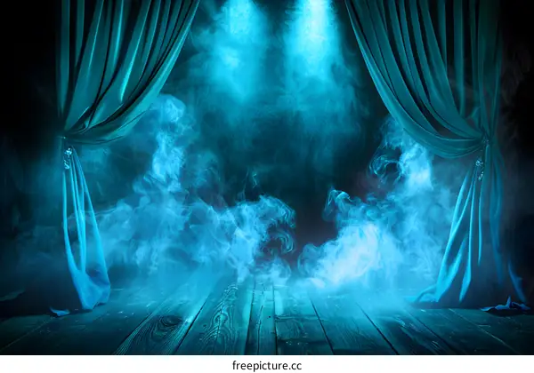 Blue Smoke Curtain Stage Background