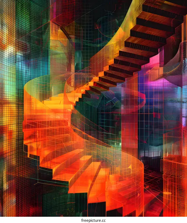 Abstract Spiral Staircase
