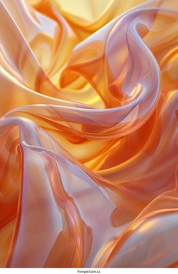 Abstract orange wavy shapes