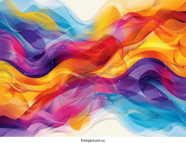 Abstract Colorful Flowing Waves Background Design