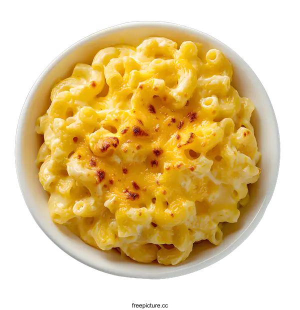 [Transparent Background PNG]Delicious Macaroni and Cheese in a Bowl