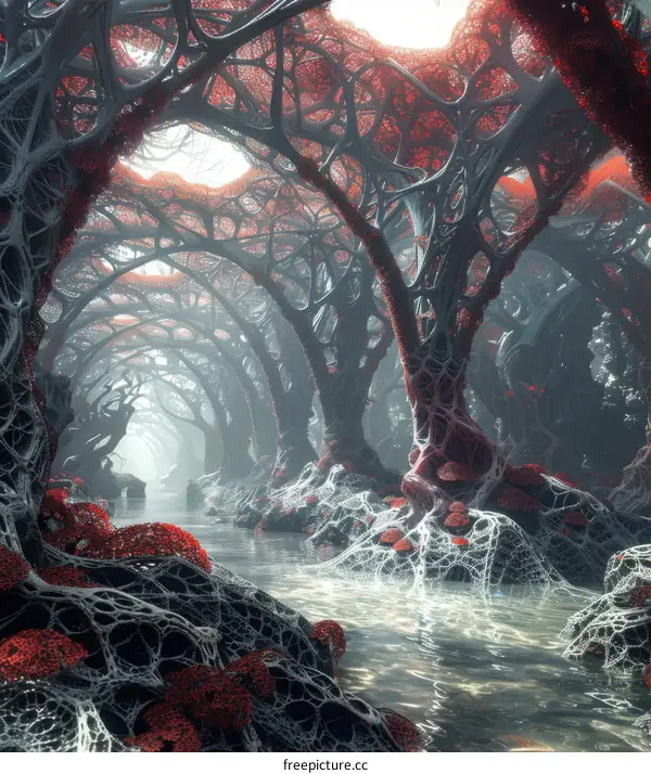 Mystical Red Forest