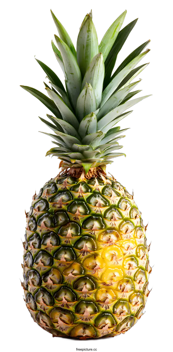 [Transparent Background PNG]Close Up of Ripe Pineapple on White Background