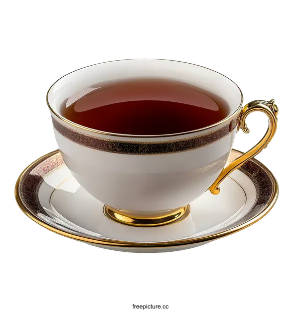 [Transparent Background PNG]Elegant Teacup and Saucer Set with Ornate Design
