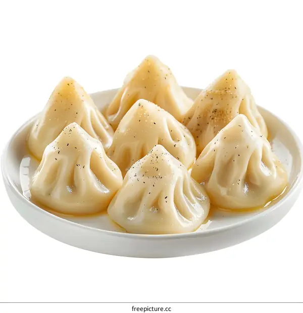 Khinkali dumplings on a white plate