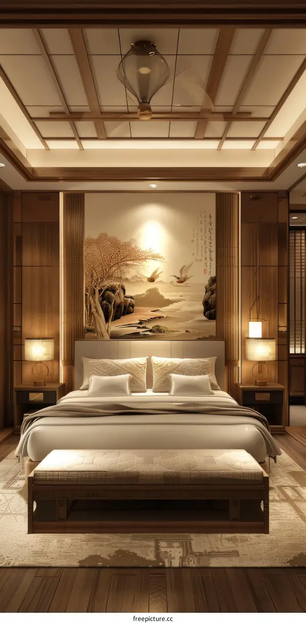 Elegant Wooden Bedroom Interior Design