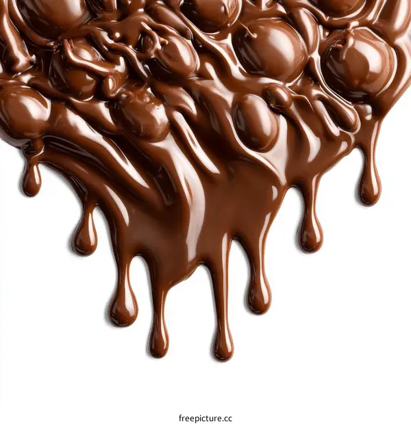 Melted Chocolate Dripping Texture Close-up