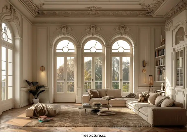 Well-Lit Living Room with Elegant Decor