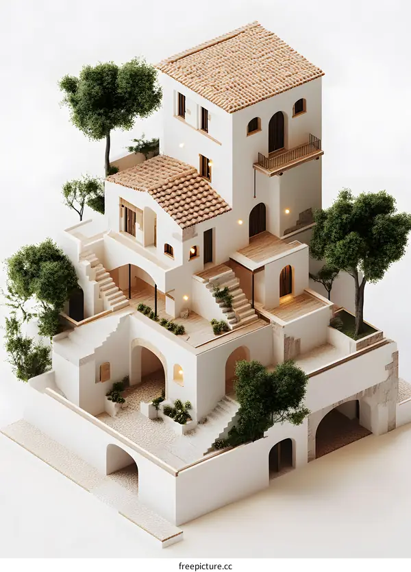 Mediterranean Style Home Illustration