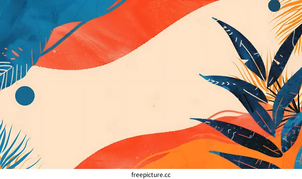 Tropical Leaves Abstract Art Background