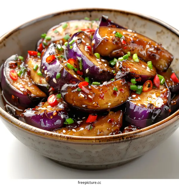 Stir-fried eggplant with garlic sauce