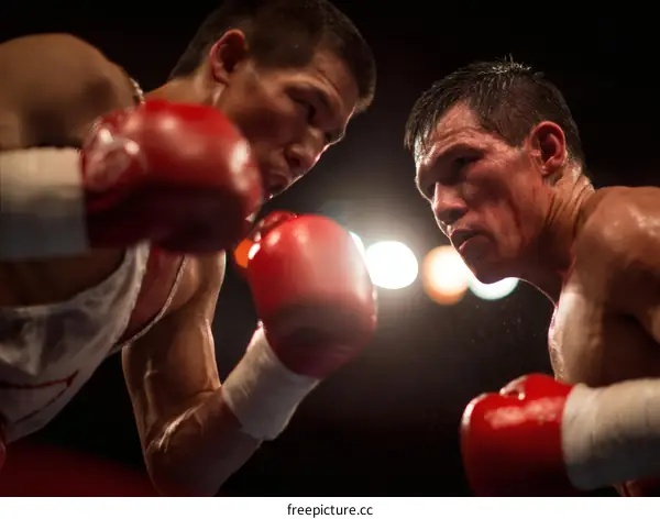 Boxing Match Intense Confrontation