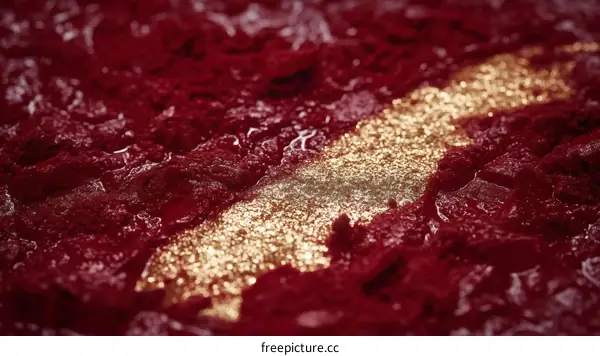 Closeup of Red and Gold Makeup Powder Texture