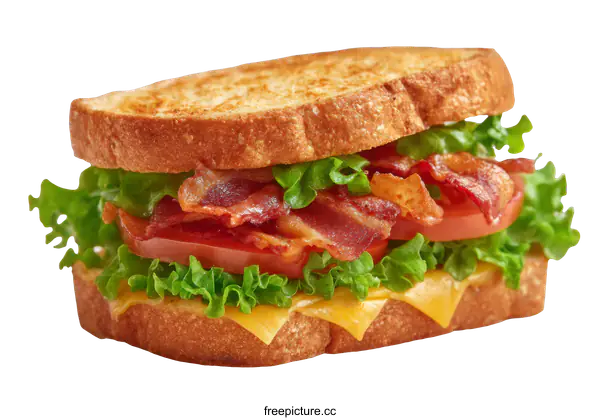 [Transparent Background PNG]Close-up Delicious Bacon Cheeseburger Sandwich